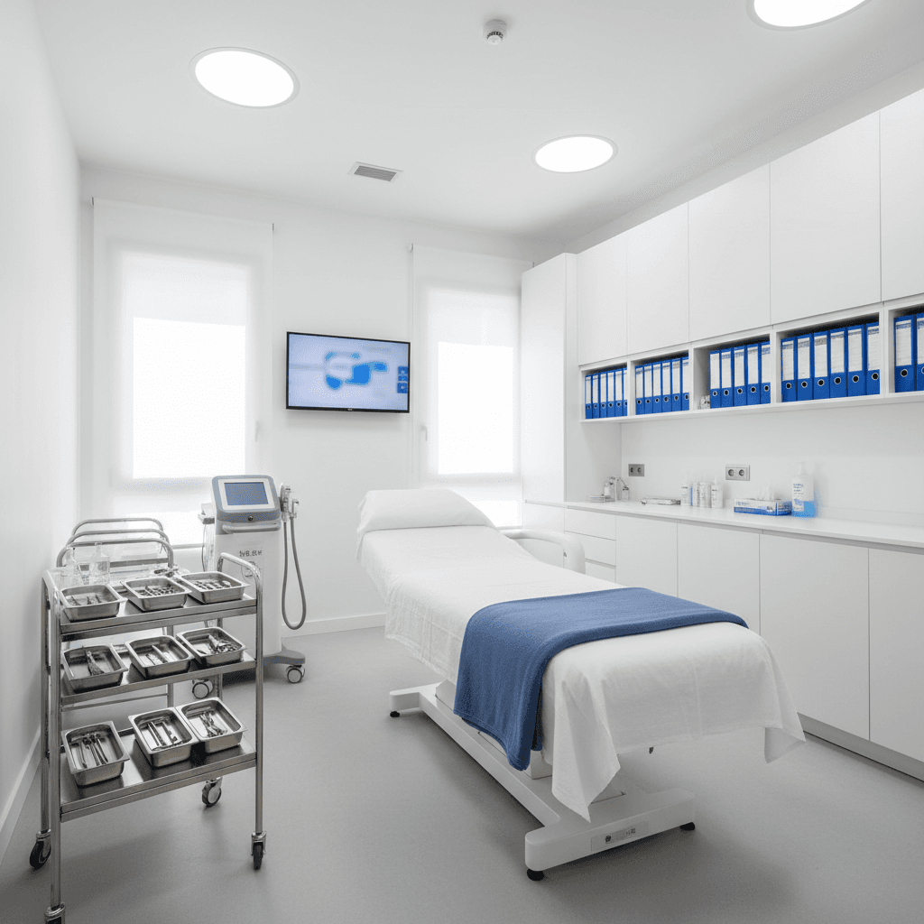 Sala de tratamiento moderna y equipada profesionalmente